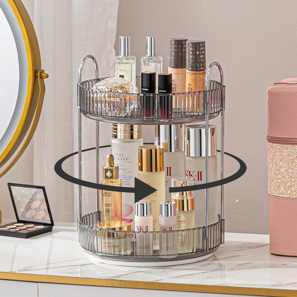 Rotating Makeup Organizer For Vanity, High-capacity Skincare Clear Make Up🐭